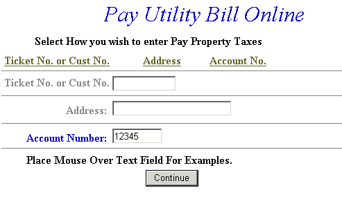 Search by ticket number or customer number example