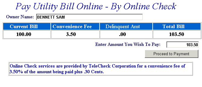 Utility bill detail example