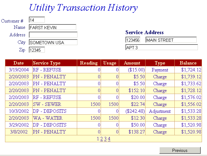 Transaction history example