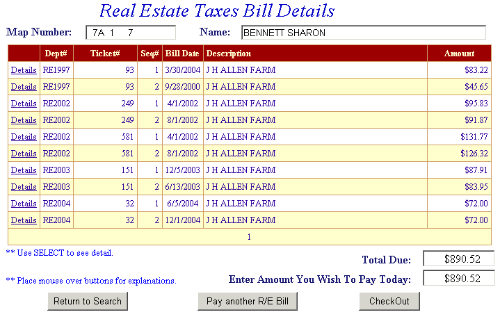 Payment amount example