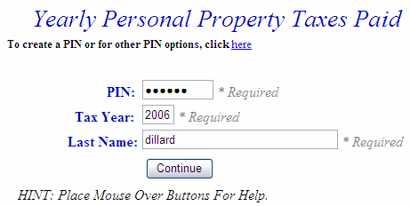 Search screen example